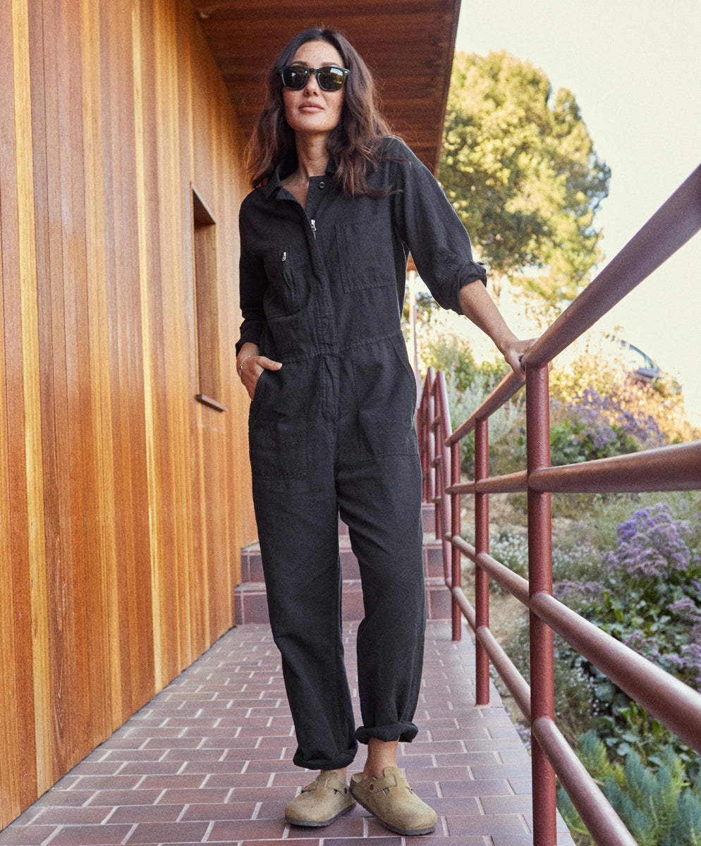 Check styling ideas for「Linen Blend Jumpsuit、Ribbed Cropped