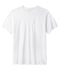 A plain white short-sleeved t-shirt with a pocket on the left breast area