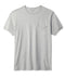 A gray Sojourn Pocket Tee with a front pocket, short sleeves, and a round neckline.