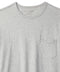 A gray Sojourn Pocket Tee with a front pocket, short sleeves, and a round neckline.