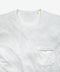 A white, short-sleeved t-shirt with a pocket on the chest.
