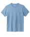Blue t-shirt with a pocket on a white background