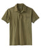 A green Sojourn polo shirt with a collar, short sleeves, and a chest pocket.