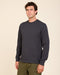 Long-sleeve crewneck tee in washed black, relaxed fit, ribbed cuffs and hem