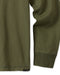 Hemline and long sleeve of olive green long-sleeved t-shirt