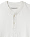 Collar and buttons on white henley shirt
