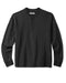 A black long-sleeved henley shirt with a ribbed neckline and cuffs, featuring a two-button placket and corozo nut buttons.