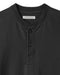 Collar and buttons on black henley shirt