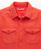 Vermillion button-up shirt with point collar and two chest flap pockets