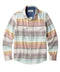 Outerworn blanket shirt in multicolor stripe plaid, button-up collar, chest pockets