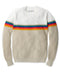 Outerworn nostalgic sweater in oatmeal with rainbow stripe yoke