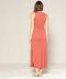 Mineral red sleeveless tank maxi dress with side slit, back view