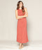 Mineral red tank maxi dress, sleeveless with side slit