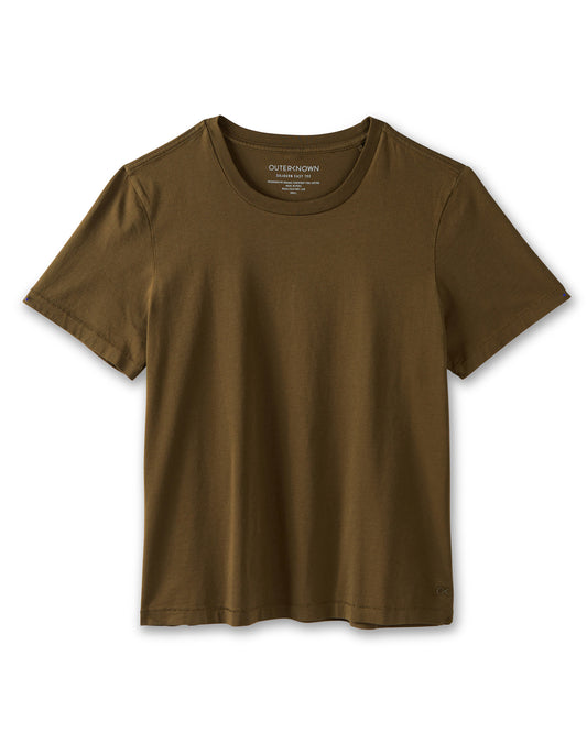Olive brown t-shirt on a white background