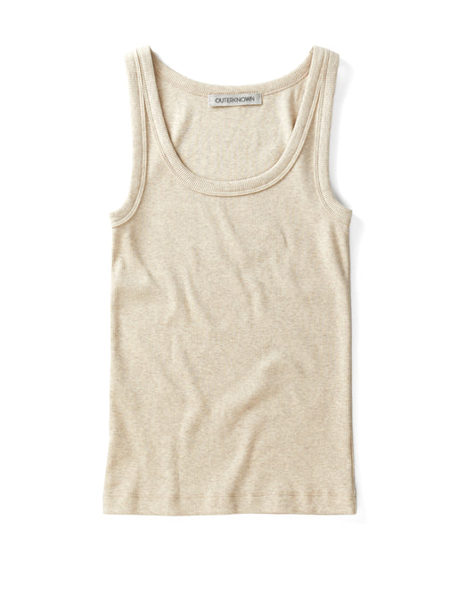 beige top on white background