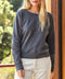 California sweatshirt by Outerworn, dark gray crewneck pullover with ribbed hem