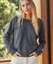 California sweatshirt by Outerworn, dark gray crewneck with ribbed cuffs and hem