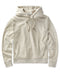 Oatmeal heather hoodie, front view, drawstring hood and pouch pocket
