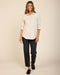 Women's Chroma blanket shirt, ecru button-front with chest pockets and collar.