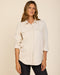 Women's Chroma blanket shirt in ecru, button-front with two chest pockets.