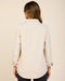 Women's Chroma blanket shirt in ecru, back view with yoke and gathered cuffs.