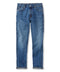 Blue slim selvedge jeans by Outerworn, full front view on white background