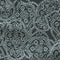Black and white paisley pattern on a fabric swatch