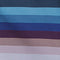 Striped fabric swatch with blue, purple, and brown colors