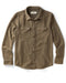 Blanket shirt in dark olive-brown, button front, two chest pockets, long sleeves