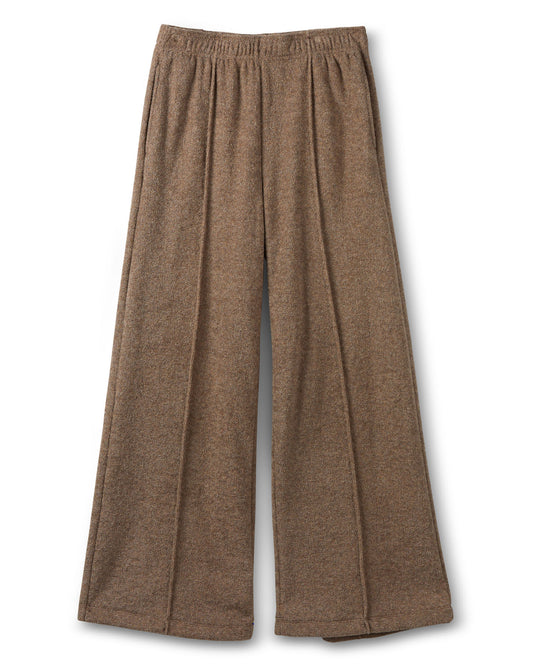 Brown wide-leg pants on a white background