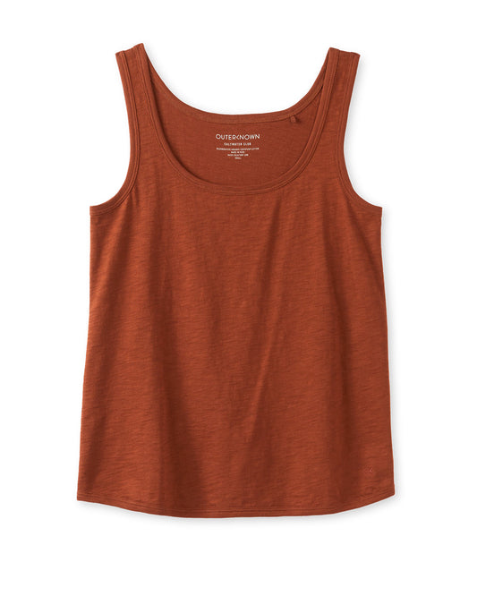 Rust-colored tank top on a white background
