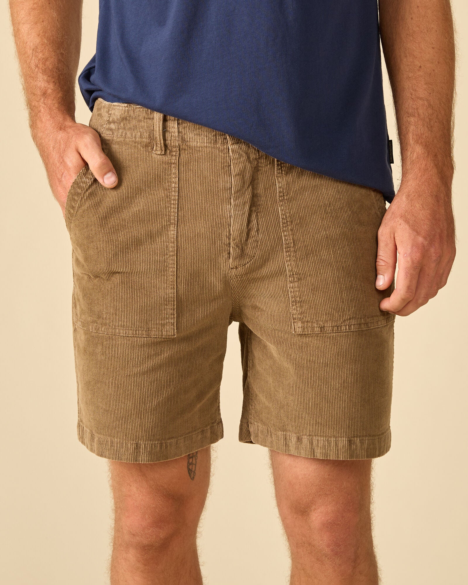 Seventyseven Cord Utility Shorts - Tawny Wood | Men's Corduroy