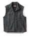 A black wool vest on a white background