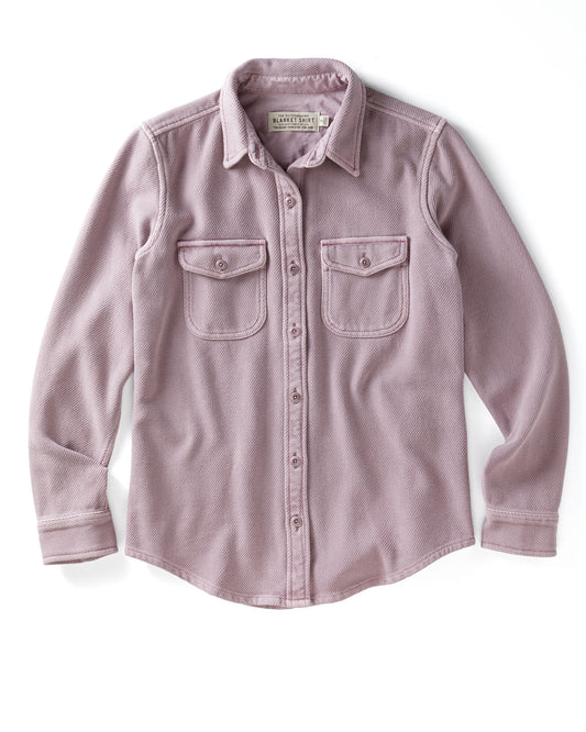 Pink blanket shirt on a white background