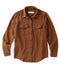 Brown blanket shirt with two front pockets on a white background