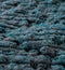 Close-up of textured blue yarn bundles.