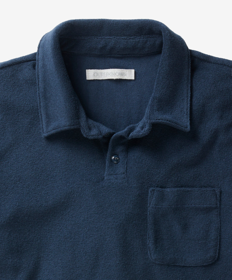 Heavyweight terrycloth polo shirt with Resort capsule collection patch