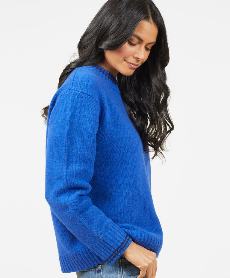 Archer Cashmere Crew with Tipping - FINAL SALE