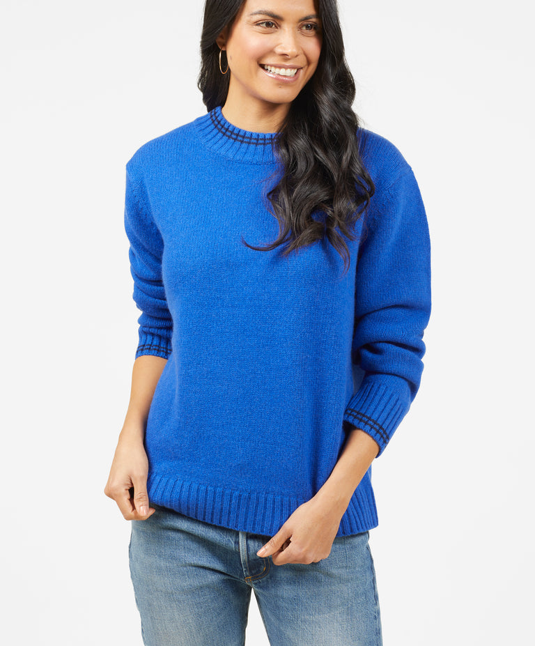 Archer Cashmere Crew with Tipping - FINAL SALE
