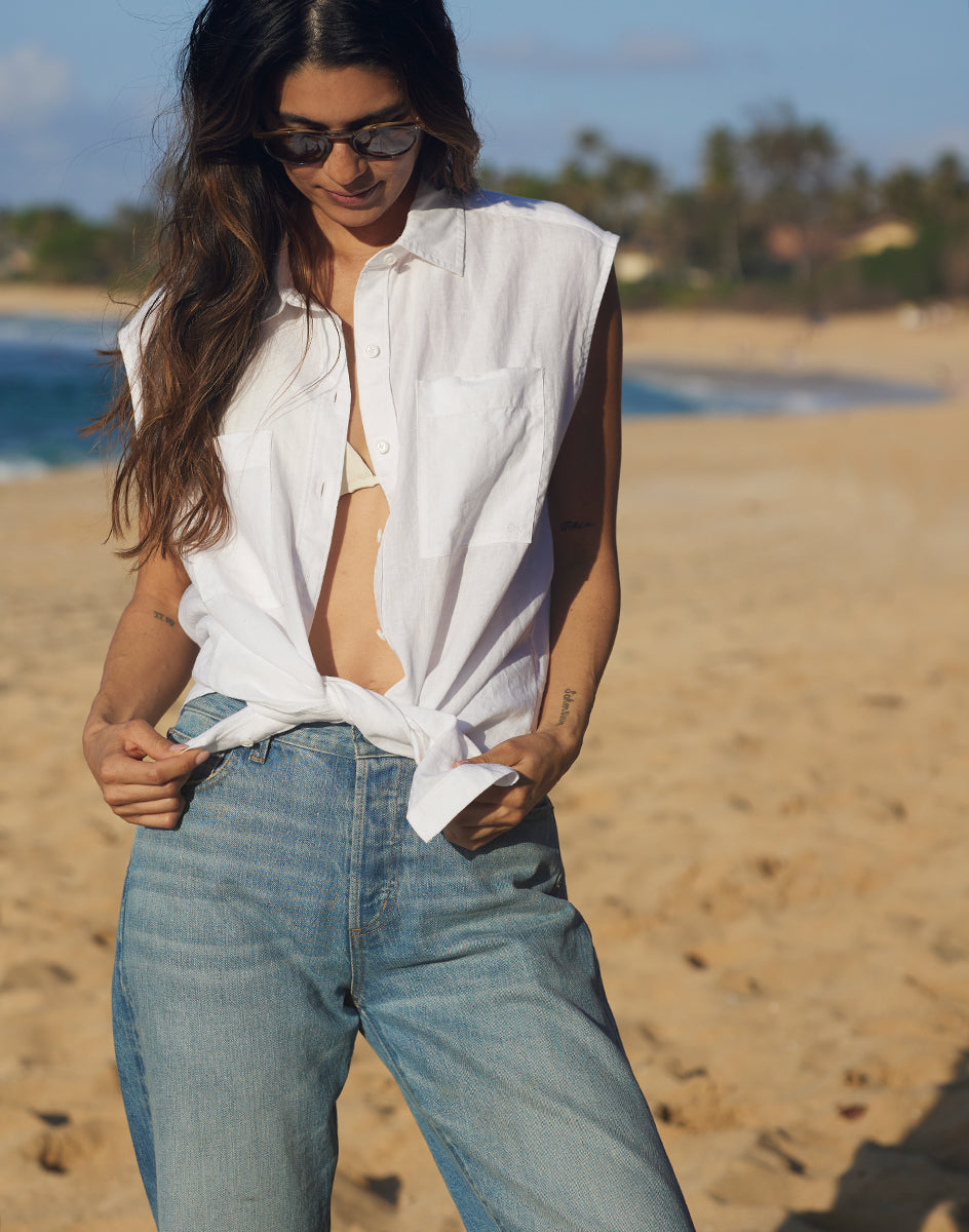 Sydney Sleeveless Linen Shirt | Women's Shirts | Outerknown